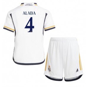 Real Madrid David Alaba #4 Dětské Domácí dres komplet 2023-24 Krátký Rukáv (+ trenýrky)